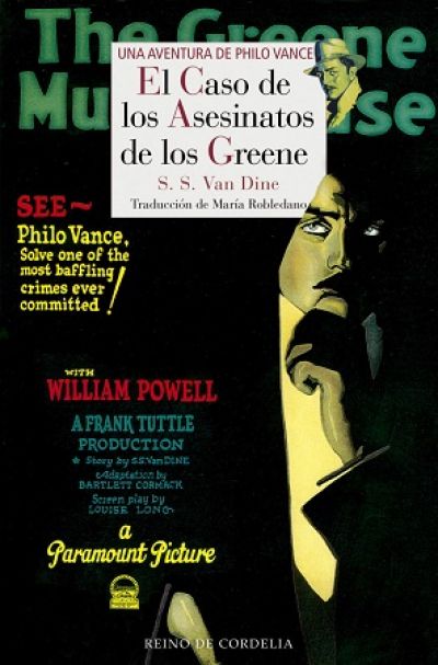 Portada de EL CASO DE LOS ASESINATOS DE LOS GREENE. Una aventura de Philo Vance